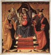 Domenicho Ghirlandaio, Thronende Madonna mit den Heiligen Petrus,Clemens,Sebastian und Paulus